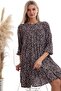 20333362 Dok.Viskon Patterned Long Sleeve Salash Dress Black Lila - 4
