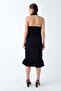 92210148 Bodrum Neck Tie Waist Belted Sleeveless Dress Black - 2