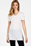 9041038 V-Neck Side Slit Short Sleeve T-Shirt Ecru - 3