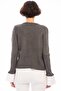 8506003 Slim Ribbed Camisole Long Sleeve Blouse with Cuff Trim Fume - 2