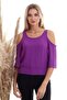 20333451 Ayrobin Off-The-Shoulder Elastic Waist Short Sleeve Blouse Purple - 5