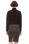 8505072 Plaid Stripe Pattern Elastic Waist Slit Pencil Skirt Khaki - 2