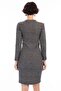8441019 Plaid One-Shoulder Open Pearl Dress Gray-Black Jacquard - 2