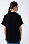 9152967 Sunshıne Jacket Collar Back Button Detailed Batwing Blouse Black - 3