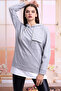 21404011 Double-Layered Hooded Pocket Skirt Garnished Long Sweatshirt Gray Melange - 5