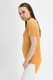 9132735 Camisole V-Neck Salash Short Sleeve Blouse Mustard - 3