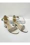 Girl's Evening Dress Shoes Cream Mother-of-Pearl Rhinestone 3 Band Graduation-Wedding Heeled Girl's Evening Dress Shoes - 4