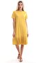 9303044 Single Jersey Skirt Pleated Short Sleeve Dress Mustard