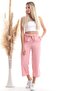 20343112 Viscose Flared Belted Wide Leg Trousers Dried Rose - 4