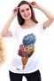 20061957 Single Jersey Ice Cream Printed Pearl T-Shirt White