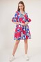 22224139 Des.Terry Cotton Sleeve Ruffle Dress Cobalt Flower - 3