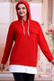 21404011 Double-Layered Hooded Pocket Skirt Garnished Long Sweatshirt Red - 2