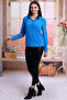 21401555 Long Sleeve Shirt with Leather Trim on the Collar Cobalt Blue - 5