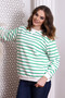 22434188 Three Thread Striped Sweatshirt Ecru Green - 2