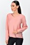 9151526 Bodrum Kum.Arkı Back Sleeve Buttoned Blouse Dried Rose