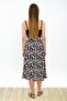 9313124 Dok.Viskon Patterned Tie-Waist Wrap Skirt Black-White - 4