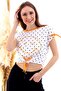 20050510 Single Jersey Smile Print Tie-Up Blouse Orange - 3
