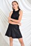 93614023 Shiny Micro Parted Short Skirt Black - 3