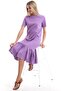 9303044 Single Jersey Skirt Pleated Short Sleeve Dress Lila - 5