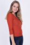 9362911 Ribbed Knit Long-Sleeved Blouse with a Ring in the Middle of the Chest Tile - 5