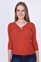 9362911 Ribbed Knit Long-Sleeved Blouse with a Ring in the Middle of the Chest Tile - 6
