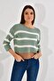 20026185 Knitwear Striped Blouse Green-Ekru - 2