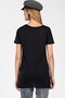9041038 V-Neck Side Slit Short Sleeve T.Shirt Black - 4