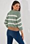 20026185 Knitwear Striped Blouse Green-Ekru - 6
