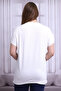 B21399901 Plus Size Viscose Collar Stone Accessory Short Sleeve Blouse Ecru - 6