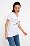 9202024 Single Jersey Dress Print Pebble Stone V-Neck Short Sleeve T-Shirt White - 2