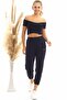 20060629 Two-Piece Elastic Waist Pants Black - 4