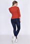 9362911 Ribbed Knit Long-Sleeved Blouse with a Ring in the Middle of the Chest Tile - 7