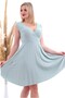 20070781 Knitted Crepe Skirt Pleated Double-Breasted Neckline Sleeveless Dress Cagla Green - 3