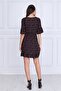 9331660 Dok.Viskon Double-Breasted Half Sleeve Dress Black Patterned - 6