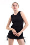 21252438 Thick Ribbed Skirt with Ruffles Sleeveless Dress Black - 6
