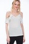 8192643 Glittery String Strap Sleeve Blouse with Flounce Ekru - 2