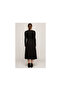 7372368 Long Dress with Flounces and Belt Black - 3