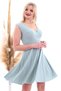 20070781 Knitted Crepe Skirt Pleated Double-Breasted Neckline Sleeveless Dress Cagla Green - 4