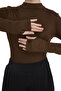 Women's Organic Finger Snap Turtleneck Body - Chocolate - 6