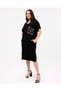 Women's Plus Size Embroidery Pocket Detail Dress - 8
