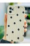 iPhone 11 Compatible Wavy Black Daisy Design Printed Flexible Silicone Case - 3