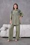 Women's Floral Print Embroidered Linen Oversized Shirt - 6