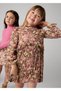 Girl's Floral Printed Pleated Dress - 2