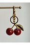 Burgundy Cherry Keychain Bag Charm Shining Glitter Cherry Bag Charm Bag Ornament Bag Accessory Cherry - 6