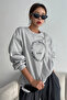 Cotton Unisex Gray Moment Day Printed Oversize Sweatshirt - 4