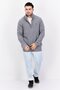 Men Turtle Neck Knitted Long Sleeves Sweater, Grey - 3