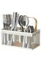 - Vimpelfisk, Cutlery Set for 6 Persons, Stainless Steel-Bamboo/Off White
