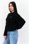 Women Crew Neck Long Sleeve Knitted Sweater, Black - 4