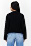 Women Crew Neck Long Sleeve Knitted Sweater, Black - 3