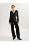 Polka Dot Semi Sheer Ruffle Detail Long Sleeve Button V Neck Chiffon Shirt - 2